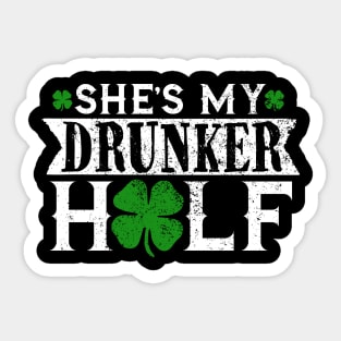 My drunker half T-Shirt Ireland Beer Wine irish Gift Tee Sticker